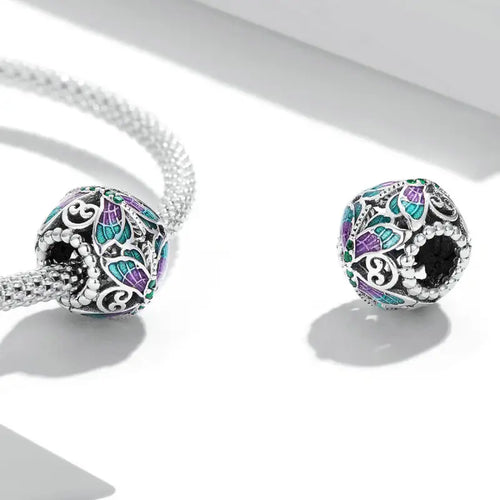 Butterfly 925 Silver Charm - Multi Color