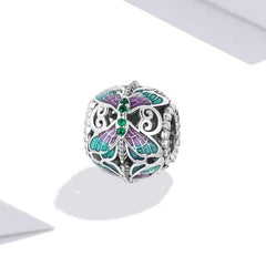 Butterfly 925 Silver Charm - Multi Color