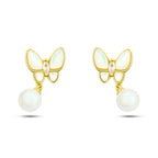Butterfly 925 Silver Earring - White