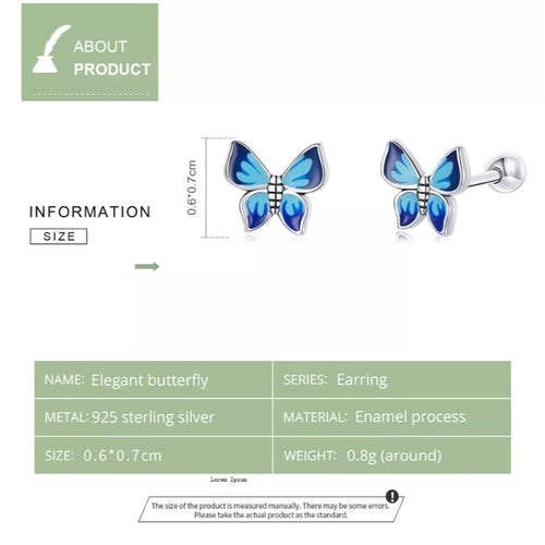 Butterfly 925 Silver Earring - fathyibrahim