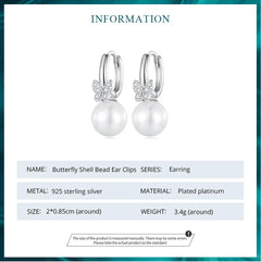 Butterfly Shell 925 Silver Earing - fathyibrahim