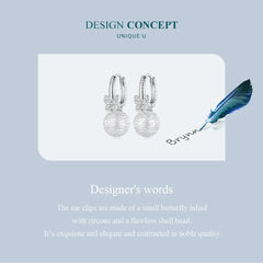 Butterfly Shell 925 Silver Earing - fathyibrahim