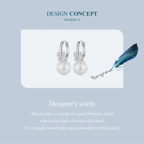 Butterfly Shell 925 Silver Earing - fathyibrahim