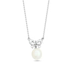 Butterfly and pearl 925 Silver Necklace - White - NECKLACES