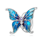 Butterfly Charm - 925 Sterling Silver - Multi Color