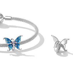 Butterfly Charm - 925 Sterling Silver - Multi Color