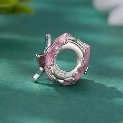 Butterfly Chrysanthemum 925 Silver Charm - Multi Color