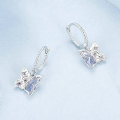 Butterfly Earring - 925 sterling silver - Purple