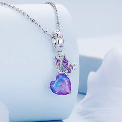 Butterfly Hanging 925 Silver Charm - Multi Color