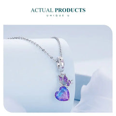 Butterfly Hanging 925 Silver Charm - Multi Color