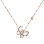 Butterfly Pearl -925 sterling silver Necklace - White