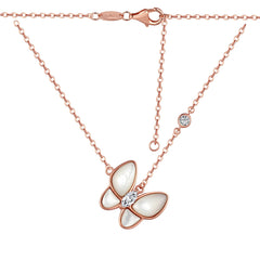 Butterfly Pearl -925 sterling silver Necklace - White