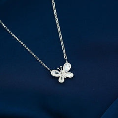 Butterfly with Zircon - 925 Silver Necklace - NECKLACES