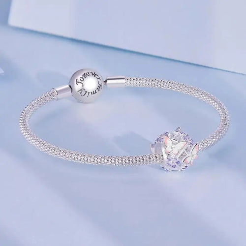 Butterfly Zircon 925 Silver Charm - Multi Color