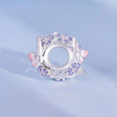 Butterfly Zircon 925 Silver Charm - Multi Color