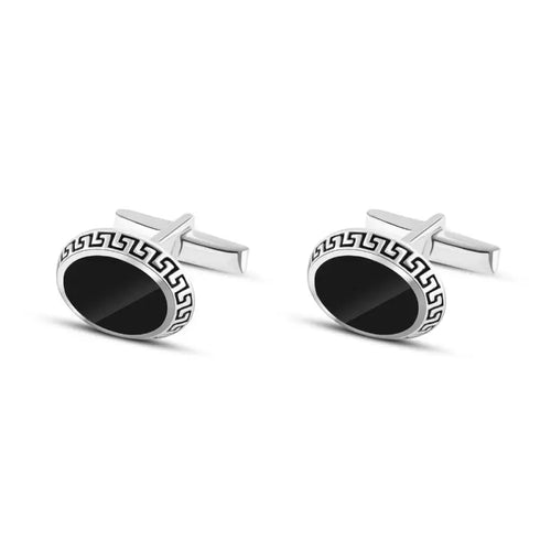 Button Versace Square 925 Sterling Silver - Cuff Link