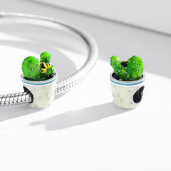 Cactus Pot Charm - 925 sterling silver - fathyibrahim