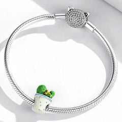 Cactus Pot Charm - 925 sterling silver - fathyibrahim