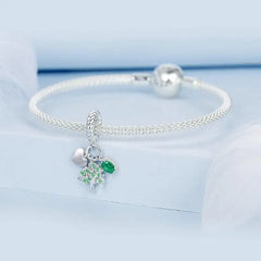 Charm in the Shape of the Tree of Life - 925 sterling silver - Green