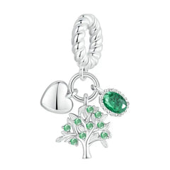 Charm in the Shape of the Tree of Life - 925 sterling silver - Green
