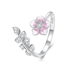 Cherry Blossoms 925 Silver Ring - fathyibrahim