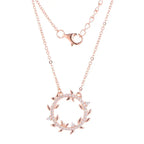 Circle 925 Silver Necklace - Rose gold - Transparent - NECKLACES