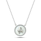 Circle of Zircon Flower 925 Silver Necklace - Transparent - NECKLACES