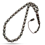 Coke Wood Rosary inlaid with Silver 33 Beads - Rosary