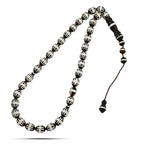 Coke Wood Rosary inlaid with Silver 33 Beads - Multi Color - Rosary