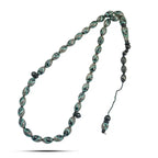 Coke Wood Rosary inlaid with Silver & Malachite 33 Beads - Multi Color - Rosary