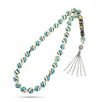 Coke Wood Rosary inlaid with Silver & Natural Ivory & Fitran , 33 Beads - fathyibrahim