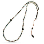 Coke Wood Rosary inlaid with Silver & Turquoise 99 Beads - Multi Color - Rosary
