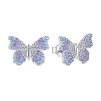 Colorful Butterfly 925 Silver Earrings - Multi Color - Earrings