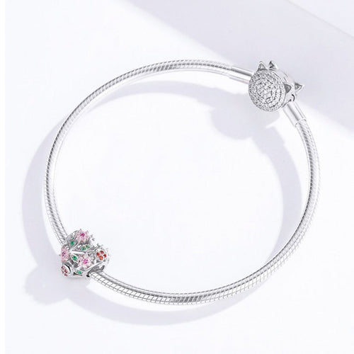 Colorful flower 925 silver charm - fathyibrahim