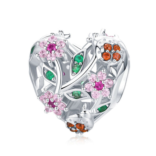 Colorful flower 925 silver charm - fathyibrahim