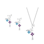 Colorful Flowers 925 Silver Set - Multi Color - Sets