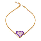 Colorful Heart 925 Silver Bracelet- 14k gold plated - Bracelets