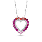 Colorful Heart 925 Silver Necklace - fathyibrahim