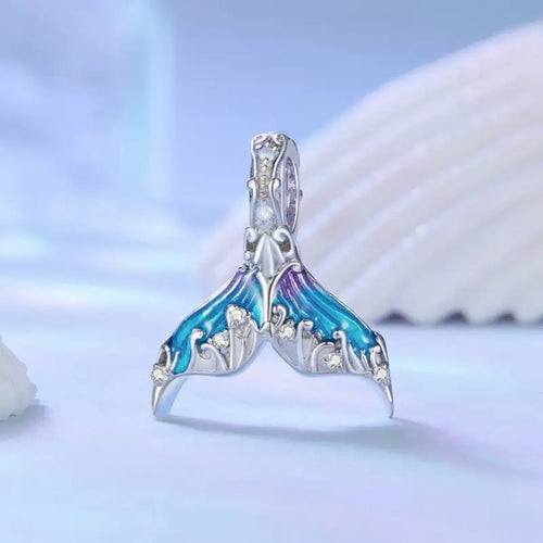 Colorful Mermaid Tale 925 silver Charm - Multi Color
