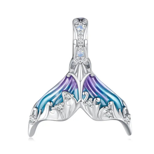 Colorful Mermaid Tale 925 silver Charm - Multi Color