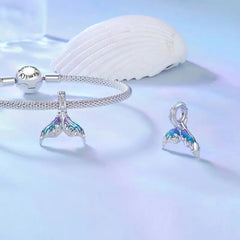 Colorful Mermaid Tale 925 silver Charm - Multi Color