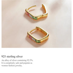 Colorful Rectangle Earring - 925 sterling silver - fathyibrahim
