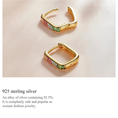 Colorful Rectangle Earring - 925 sterling silver - fathyibrahim
