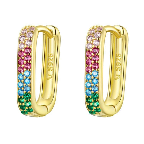 Colorful Rectangle Earring - 925 sterling silver - fathyibrahim
