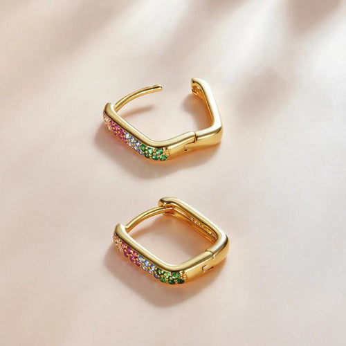 Colorful Rectangle Earring - 925 sterling silver - fathyibrahim