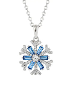 Colorful snowflake Neklace 925 Sterling Silver - Multi Color - NECKLACES