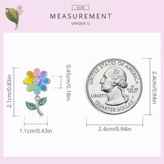 Colorful Sunflower 925 Silver Charm - White