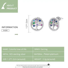 Colorful Tree 925 Silver Earring - Multi Color