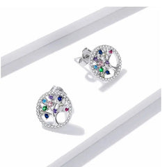 Colorful Tree 925 Silver Earring - Multi Color