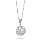 Crescent and Stars 925 Silver Necklace - fathyibrahim